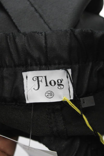 Flog Womens Black Cotton Jogger Pants Drawstring Size 29
