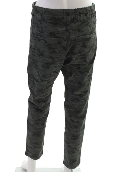 Flog Mens Jogger Pants Green Camo Cotton Blend Drawstring Size 29
