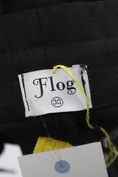 Flog Mens Cargo Pants Black Cotton Drawstring Size 30