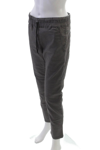 Flog Women Jogger Pants Gray Striped Cotton Blend Drawstring Size 29