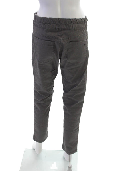 Flog Women Jogger Pants Gray Striped Cotton Blend Drawstring Size 29