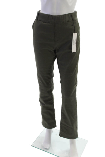 Flog Womens Ankle Striped Cotton Pants Green Pull On Size 29