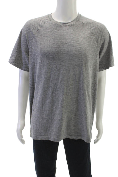 Lululemon Mens Gray Cotton Crew Neck T-Shirt Short Sleeve Size XL