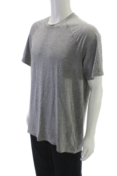 Lululemon Mens Gray Cotton Crew Neck T-Shirt Short Sleeve Size XL