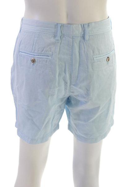 Johnnie-o Mens Chino Shorts Blue Cotton Linen Button Solid Spring Size 36