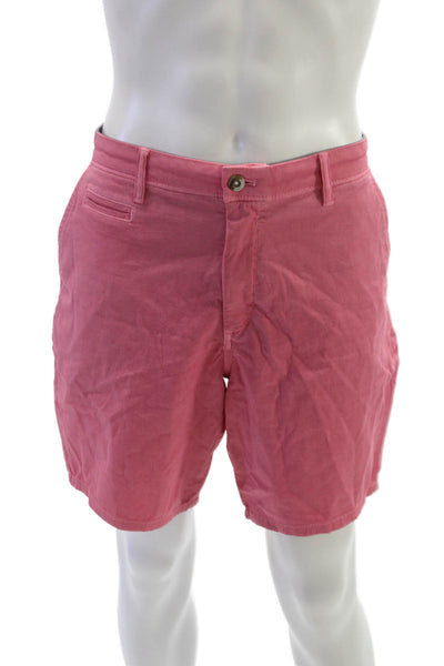 Johnnie-o Mens Chino Shorts Pink Lyocell Button Closure Size 35