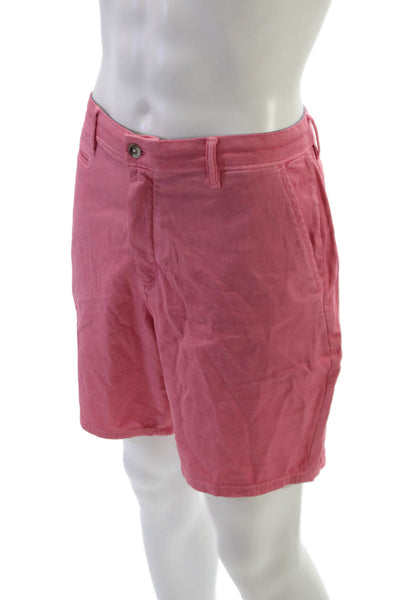 Johnnie-o Mens Chino Shorts Pink Lyocell Button Closure Size 35