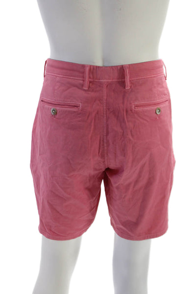 Johnnie-o Mens Chino Shorts Pink Lyocell Button Closure Size 35