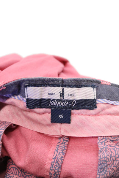 Johnnie-o Mens Chino Shorts Pink Lyocell Button Closure Size 35