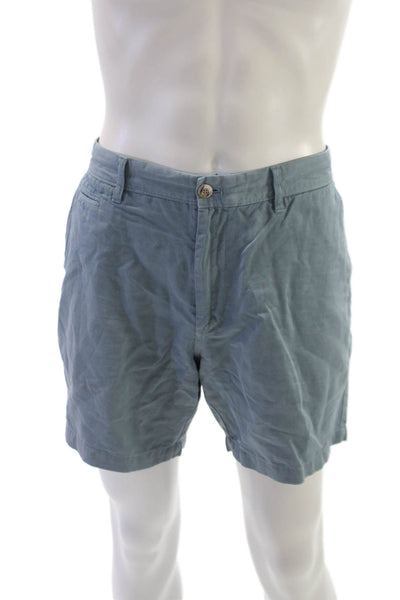 Johnnie-o Mens Chino Shorts Blue Linen Size 36