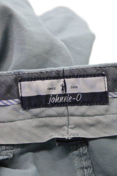 Johnnie-o Mens Chino Shorts Blue Linen Size 36
