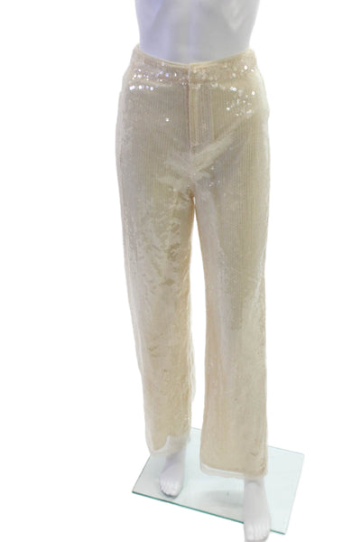 More To Come Womens Dress Pants Ivory Polyester Zip Fall Size XS