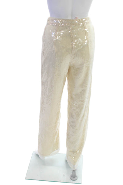 More To Come Womens Dress Pants Ivory Polyester Zip Fall Size XS