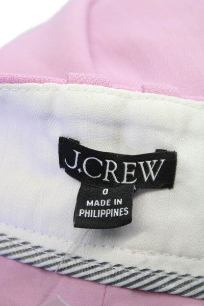 J Crew Women Pink Mini Skirt Button Closure Solid Polyester Short Size 0