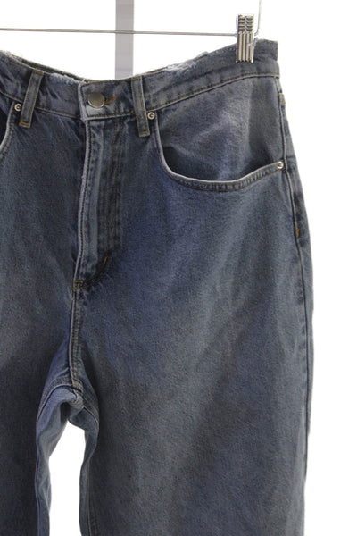 KHY Womens Tapered Jeans High Rise Blue Button Cotton Blend Size 25
