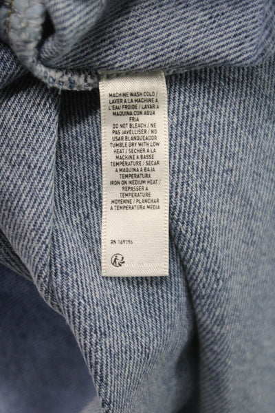 KHY Womens Tapered Jeans High Rise Blue Button Cotton Blend Size 25