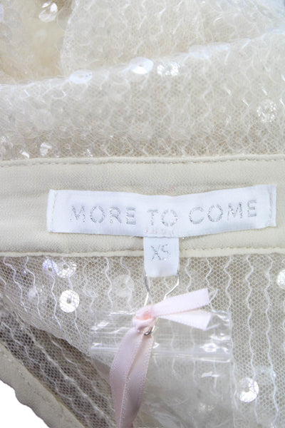 More To Come Women Basic Collared Long Sleeve Button-Up White Polyester Size XS