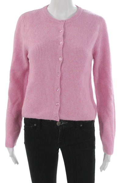 Z Supply Women Pink Acrylic Cardigan Round Neck Long Sleeve Size XS