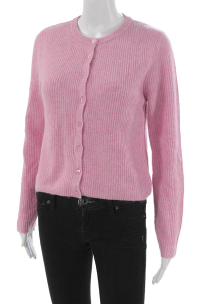 Z Supply Women Pink Acrylic Cardigan Round Neck Long Sleeve Size XS