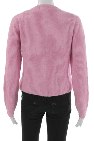 Z Supply Women Pink Acrylic Cardigan Round Neck Long Sleeve Size XS