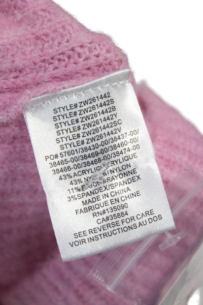 Z Supply Women Pink Acrylic Cardigan Round Neck Long Sleeve Size XS