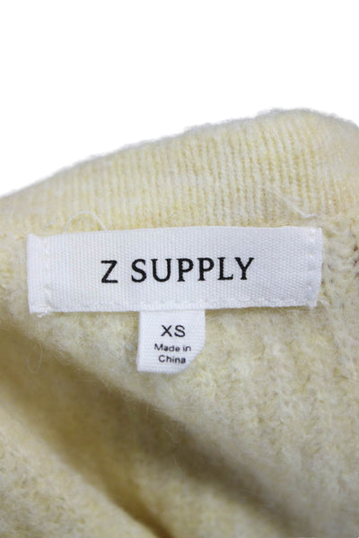 Z Supply Womens Yellow Solid Cardigan Long Sleeve Size XS