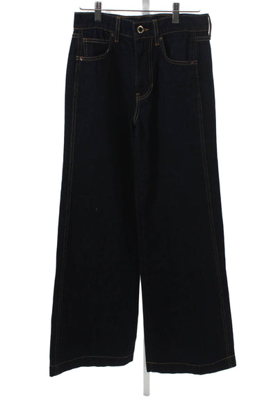 Veronica Beard Women Wide-Leg Blue Jeans Cotton High Rise Size 25