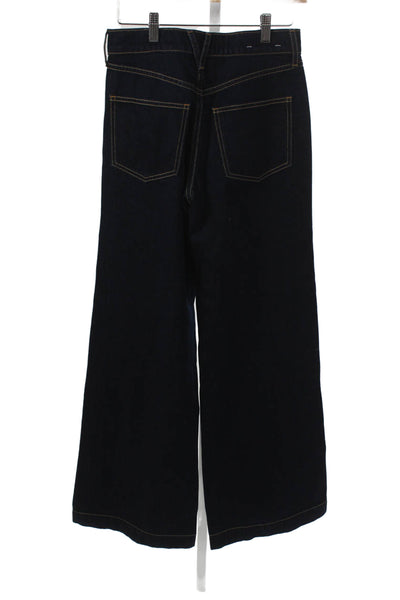 Veronica Beard Women Wide-Leg Blue Jeans Cotton High Rise Size 25