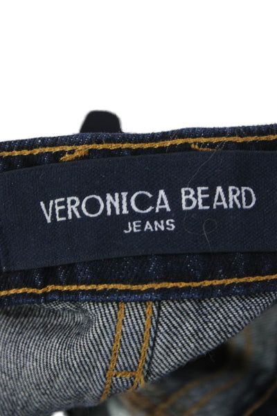 Veronica Beard Women Wide-Leg Blue Jeans Cotton High Rise Size 25