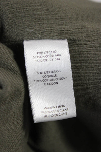 Splendid Women Vest Green Cotton Snap Closure Sleeveless Solid Fall Size S