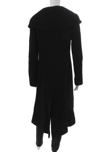 Steve by Searle Women Black Wool Overcoat Button Front Long Sleeve Size 8