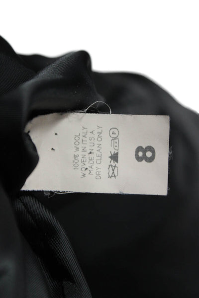 Steve by Searle Women Black Wool Overcoat Button Front Long Sleeve Size 8