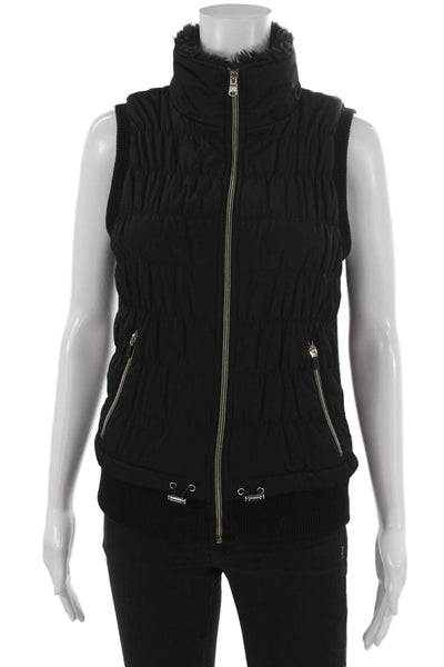Calvin Klein Womens Black Puffer Vest Zip Size S