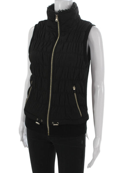Calvin Klein Womens Black Puffer Vest Zip Size S