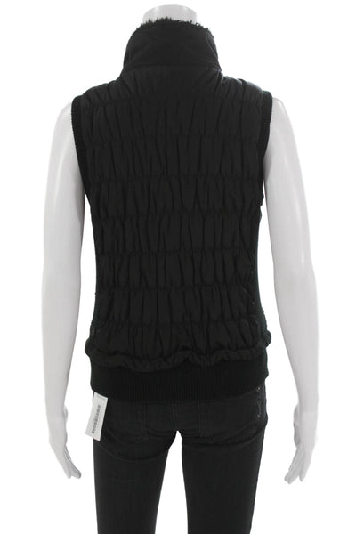 Calvin Klein Womens Black Puffer Vest Zip Size S