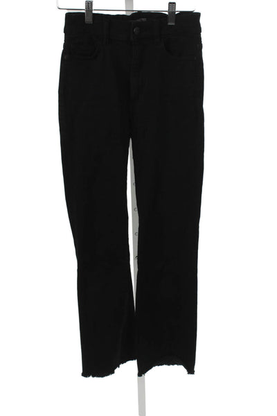 DL1961 Women Bootcut Jeans Black Cotton Button Mid Rise Size 25