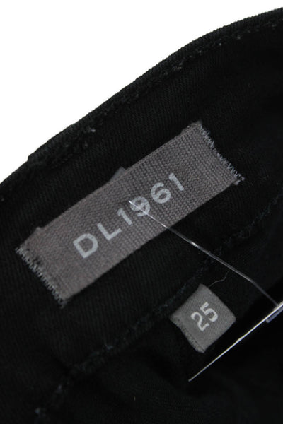 DL1961 Women Bootcut Jeans Black Cotton Button Mid Rise Size 25