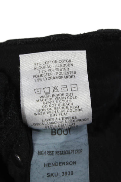 DL1961 Women Bootcut Jeans Black Cotton Button Mid Rise Size 25