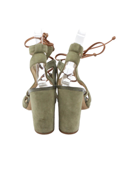 Sam Edelman Womens Suede Cut Out Detail Heels Green Size 7