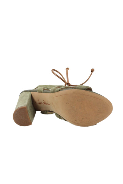 Sam Edelman Womens Suede Cut Out Detail Heels Green Size 7