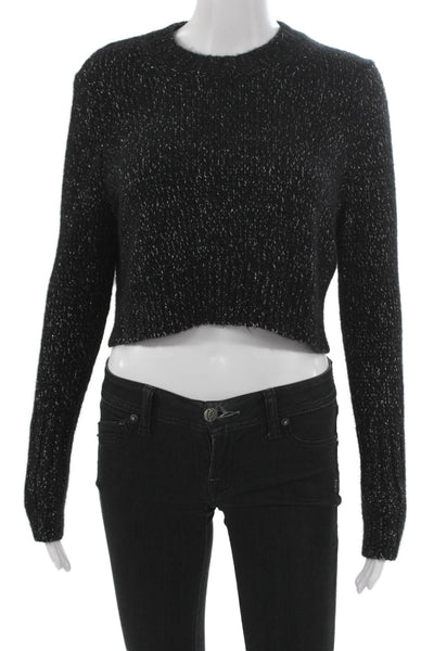 Allsaints Womens Wool Pullover Sweater Black Crew Neck Long Sleeve Size S
