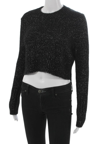 Allsaints Womens Wool Pullover Sweater Black Crew Neck Long Sleeve Size S