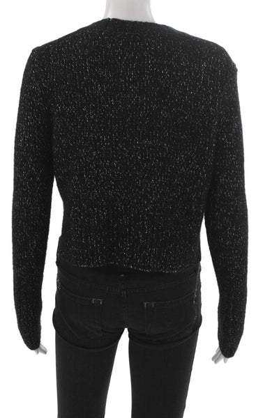 Allsaints Womens Wool Pullover Sweater Black Crew Neck Long Sleeve Size S