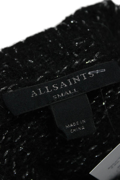 Allsaints Womens Wool Pullover Sweater Black Crew Neck Long Sleeve Size S