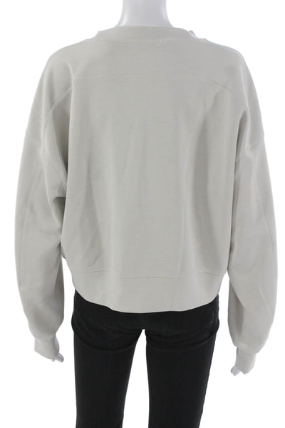 Lululemon Womens Gray Pullover Sweatshirt Nylon Crew Neck Long Sleeve Size M