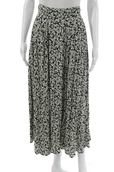 Zadig & Voltaire Womens Maxi Skirt Black Floral Viscose Zip Fall Size M