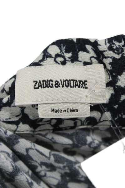 Zadig & Voltaire Womens Maxi Skirt Black Floral Viscose Zip Fall Size M