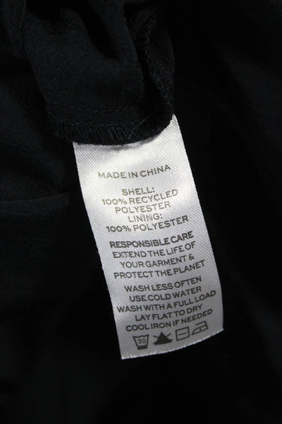 Hill House Women A-Line Dress Black Square Neck Short Sleeve Zip Size S