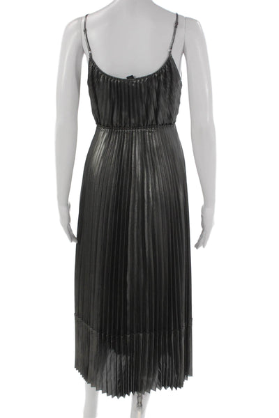 Allsaints Womens Maxi Dress Silver Sleeveless Scoop Neck Mid Calf Size S
