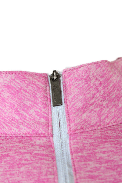 Peter Millar Mens Pullover Mock Neck Zip Long Sleeve Pink Polyester Size L